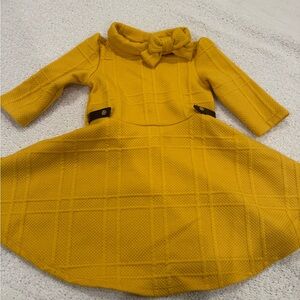 Janie and Jack Mustard Yellow Kids Dress with Bow